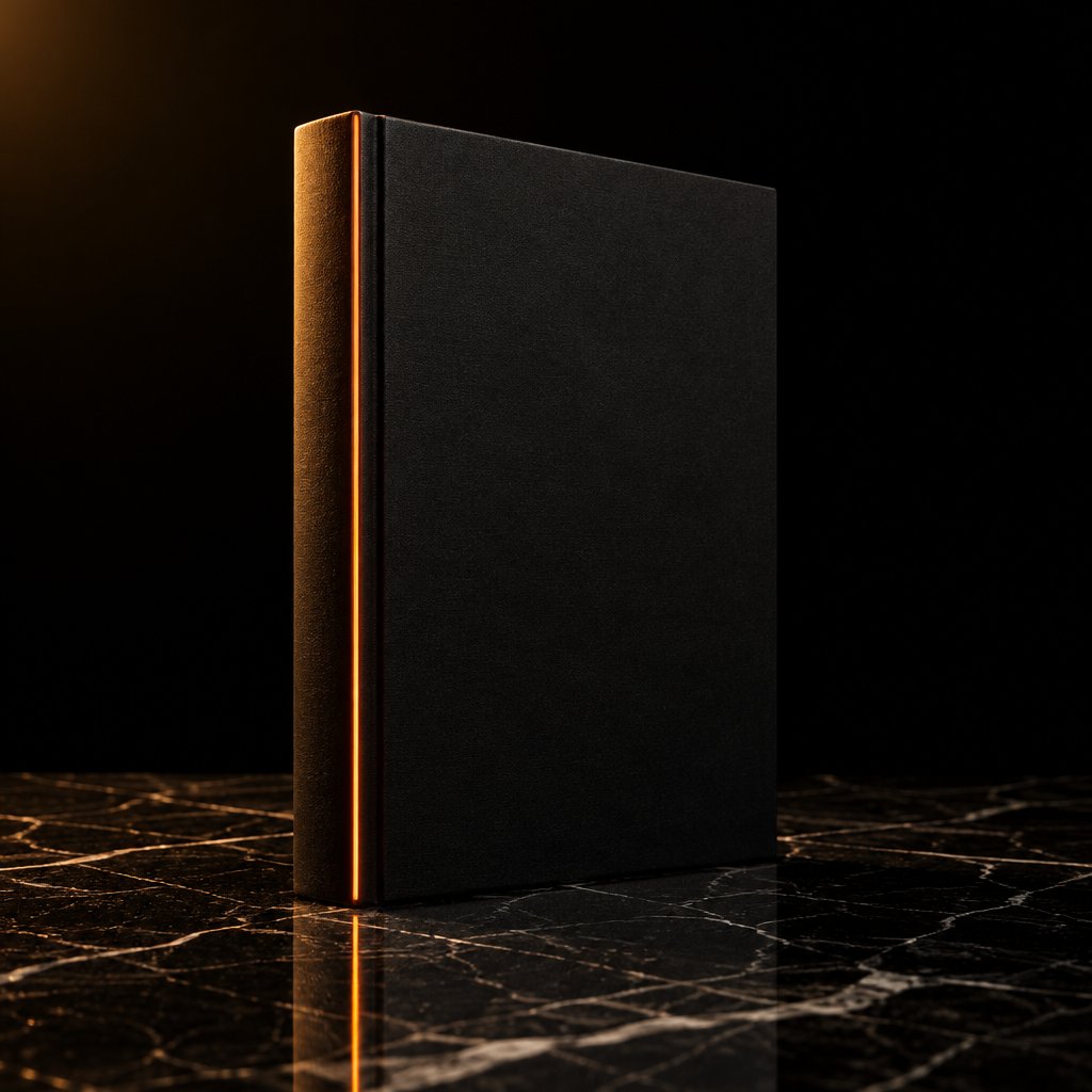 The Program, a matte black hardcover with an ember spine
